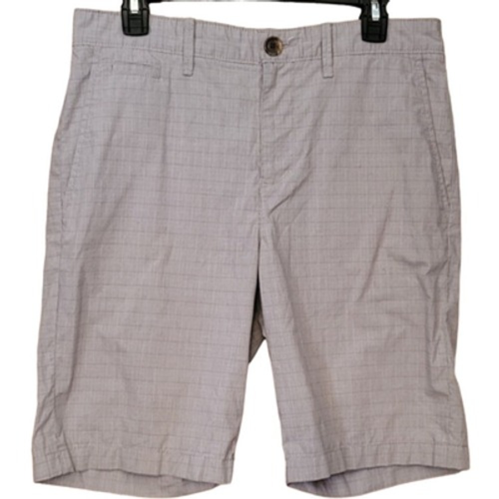 Original Penguin Plaid Chino Shorts Mens Size 30 Grey Golf Summer Cotton Blend